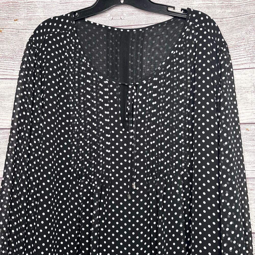 Tommy Hilfiger Plus Printed Pintucked Classic Polka Dot Georgette Top Size 4X - Picture 10 of 11